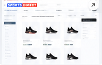 Sports Direct UK interface, full project view
